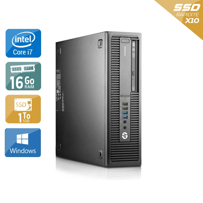 HP EliteDesk 800 G1 SFF i7 16Go RAM 1To SSD Windows 10