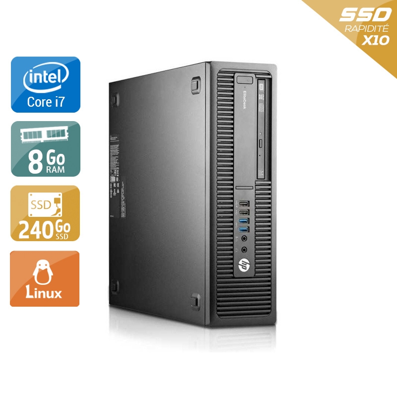 HP EliteDesk 800 G1 SFF i7 8Go RAM 240Go SSD Linux