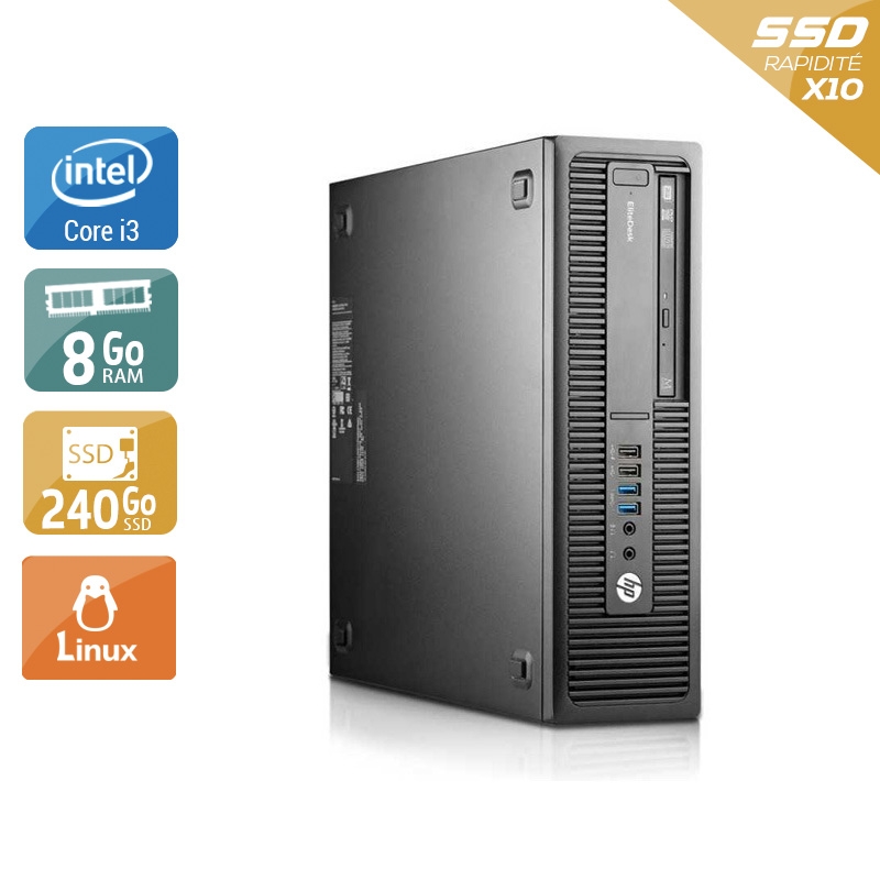 HP EliteDesk 800 G2 SFF i3 Gen 6 8Go RAM 240Go SSD Linux