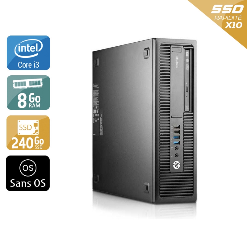 HP EliteDesk 800 G2 SFF i3 Gen 6 - 8Go RAM 240Go SSD Sans OS  Très bon étatOccasion certifiée reconditionnée Bon état -  reconditionné disponible sur Kiatoo