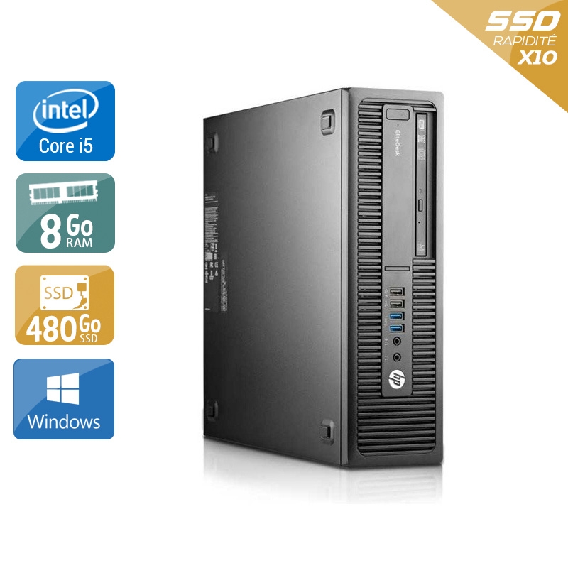 HP EliteDesk 800 G2 SFF i5 Gen 6 8Go RAM 480Go SSD Windows 10