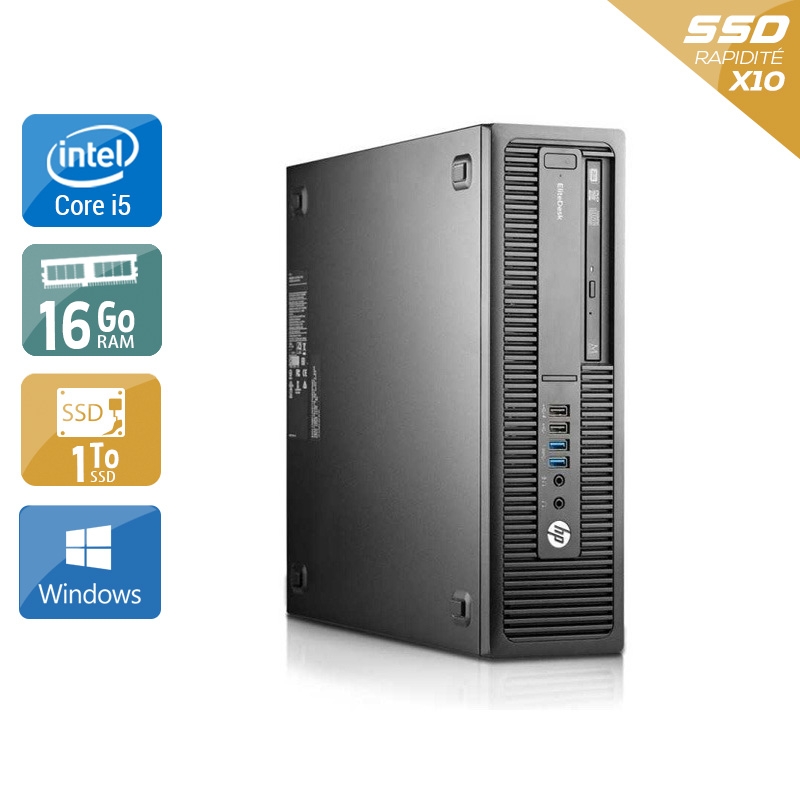 HP EliteDesk 800 G2 SFF i5 Gen 6 16Go RAM 1To SSD Windows 10