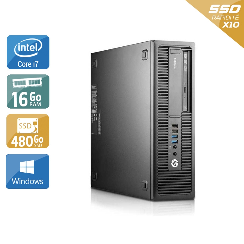 HP EliteDesk 800 G2 SFF i7 Gen 6 16Go RAM 480Go SSD Windows 10