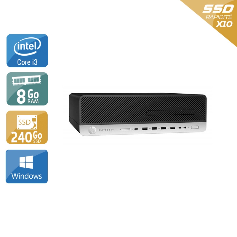 HP EliteDesk 800 G3 SFF i3 Gen 7 8Go RAM 240Go SSD Windows 10