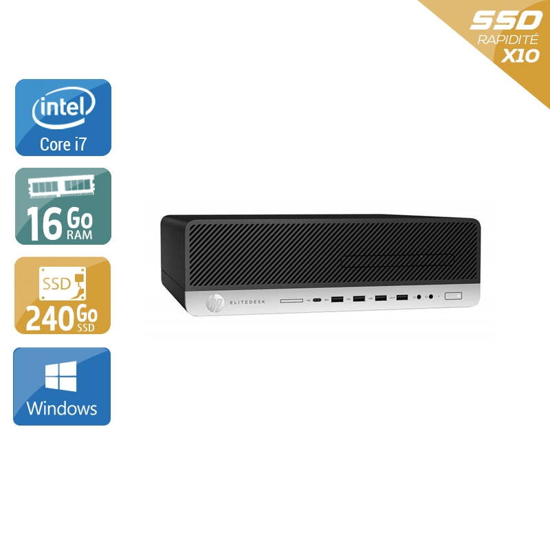 HP EliteDesk 800 G3 SFF i7 Gen 6 16Go RAM 240Go SSD Windows 10