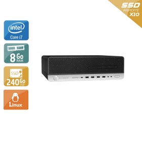 HP EliteDesk 800 G3 SFF i7 Gen 6 8Go RAM 240Go SSD Linux