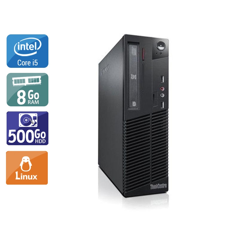 Lenovo ThinkCentre M72E SFF i5 - 8Go RAM 500Go HDD Linux État correctOccasion certifiée reconditionnée