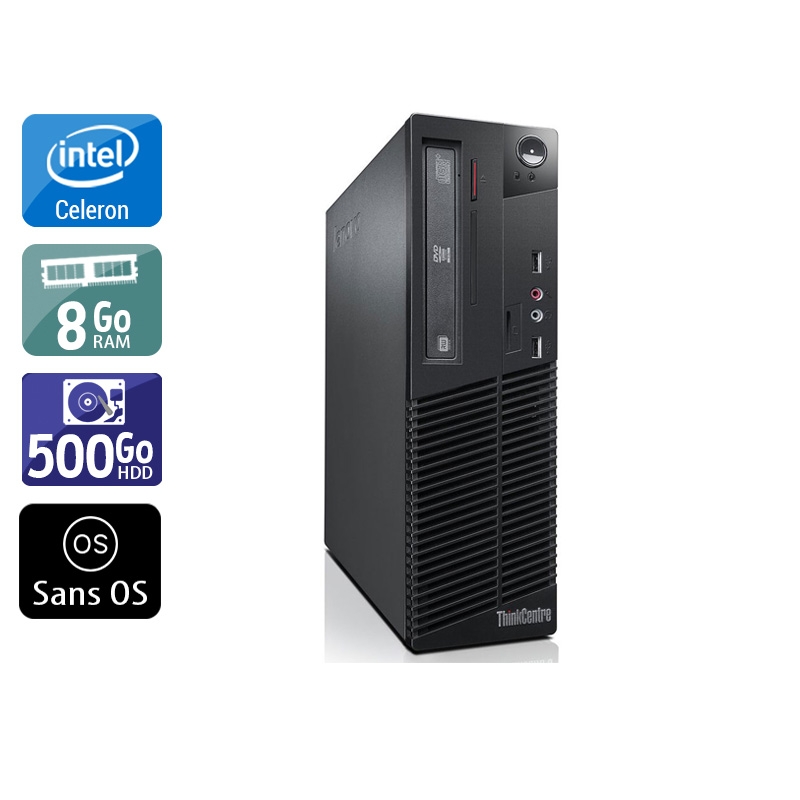 Lenovo ThinkCentre M73 SFF Celeron Dual Core 8Go RAM 500Go HDD Sans OS