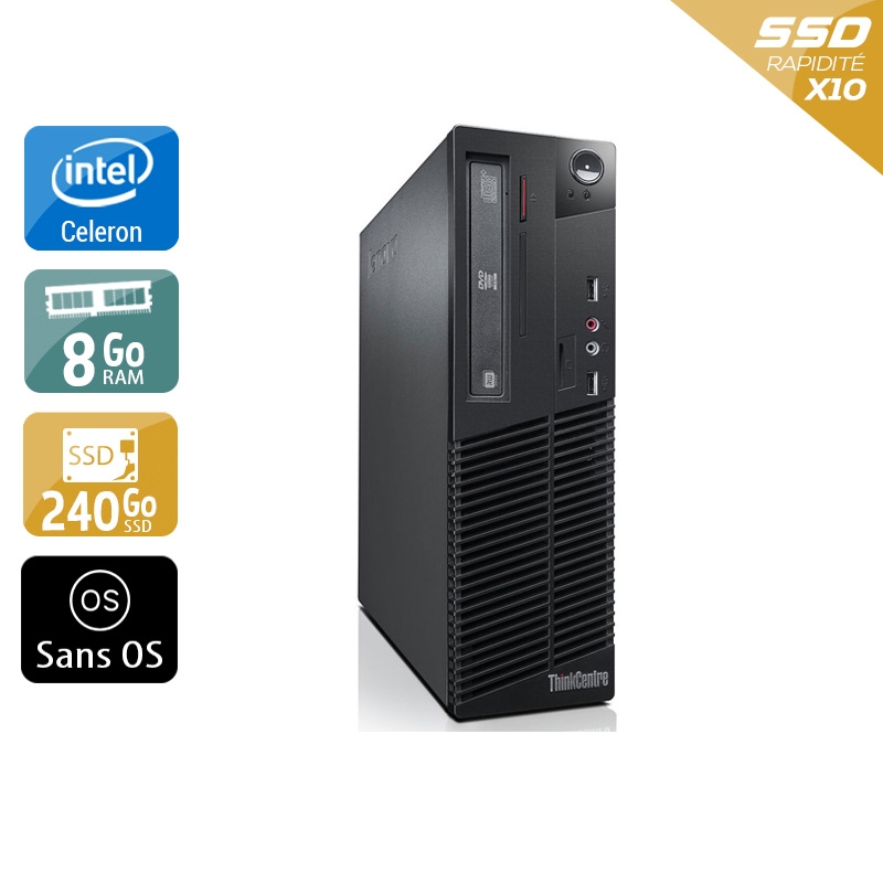 Lenovo ThinkCentre M73 SFF Celeron Dual Core - 8Go RAM 240Go SSD Sans OS  État correctOccasion certifiée reconditionnée Bon état -  reconditionné disponible sur Kiatoo