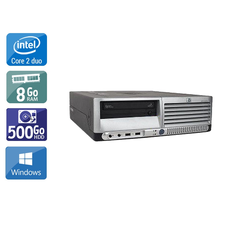 HP Compaq dc7700 SFF Core 2 Duo 8Go RAM 500Go HDD Windows 10