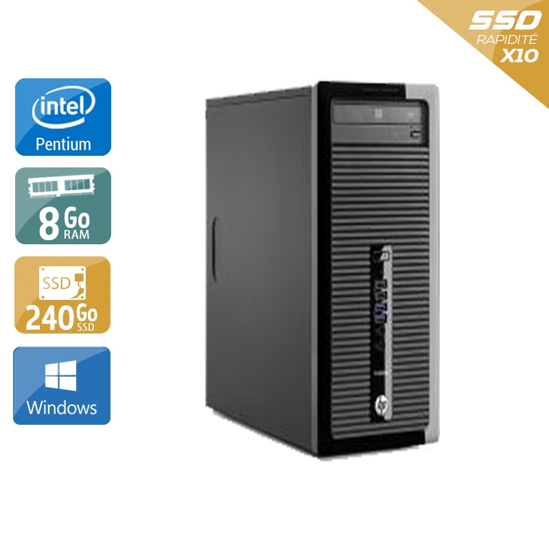 HP ProDesk 400 G1 Tower Pentium G Dual Core 8Go RAM 240Go SSD Windows 10
