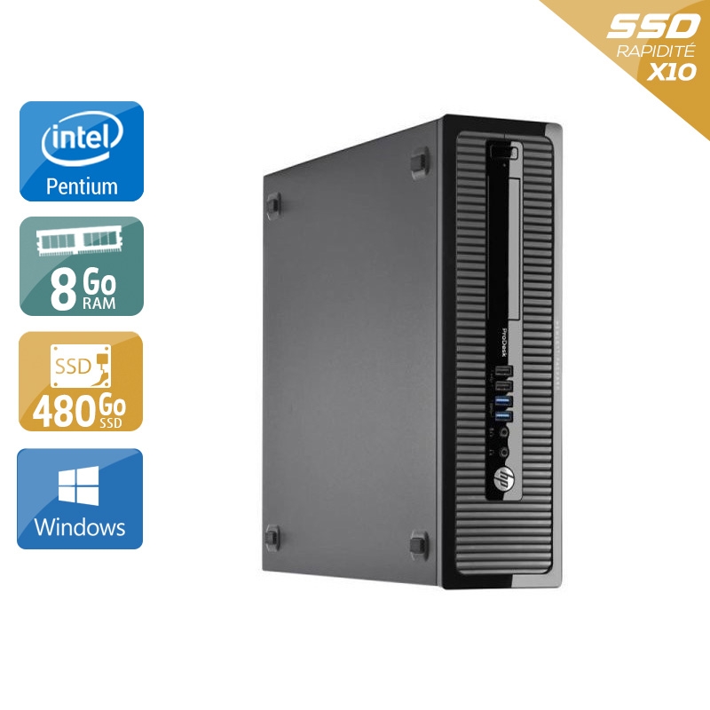 HP ProDesk 400 G1 SFF Pentium G Dual Core 8Go RAM 480Go SSD Windows 10