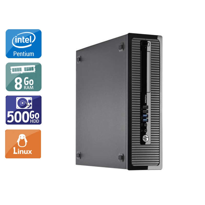 HP ProDesk 400 G1 SFF Pentium G Dual Core 8Go RAM 500Go HDD Linux
