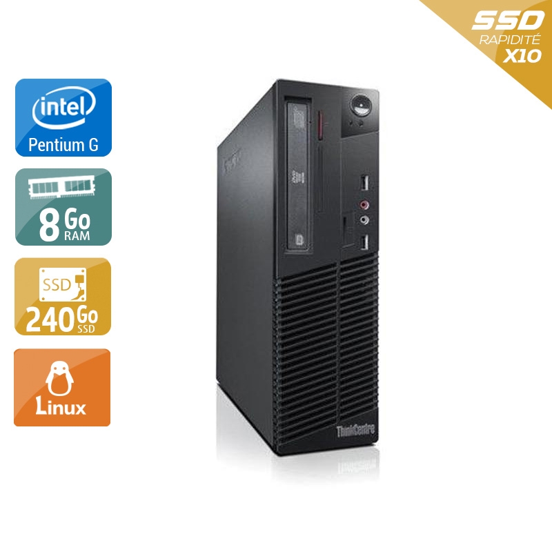 Lenovo ThinkCentre M72E SFF Pentium G Dual Core - 8Go RAM 240Go SSD Linux  État correctOccasion certifiée reconditionnée Bon état -  reconditionné disponible sur Kiatoo