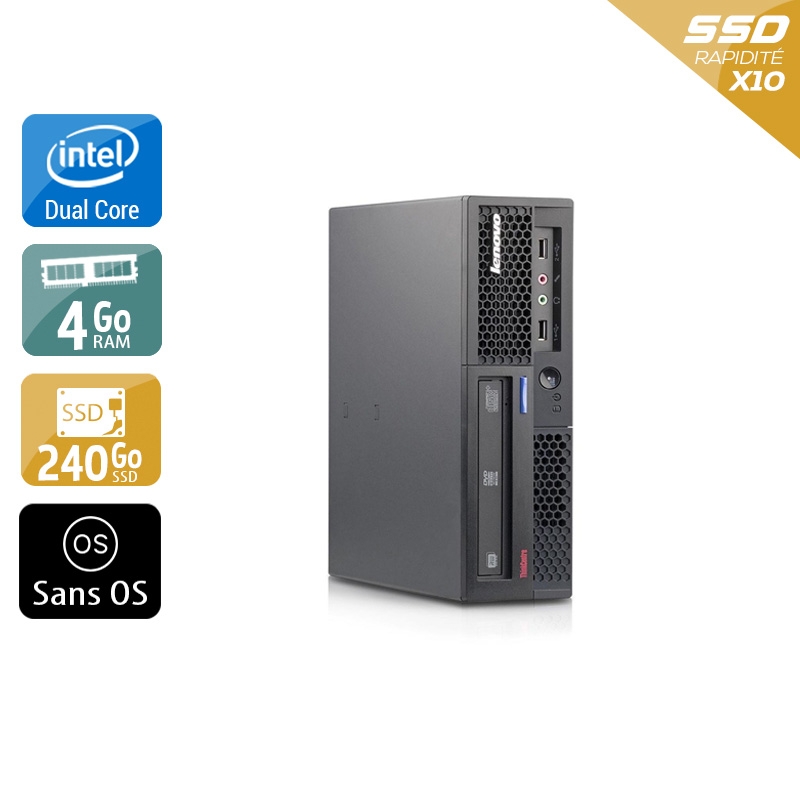 Acheter Lenovo ThinkCentre M58 USFF Dual Core - 4Go RAM 240Go SSD Sans OS Bon étatOccasion certifiée reconditionnée Bon état - 190,83 € Lenovo ThinkCentre M58 USFF Dual Core - 4Go RAM 240Go SSD Sans OS Bon étatOccasion certifiée reconditionnée Bon état - reconditionné disponible sur Kiatoo