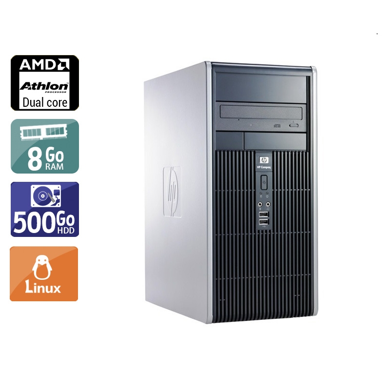 HP Compaq dc5850 Tower AMD Athlon Dual Core 8Go RAM 500Go HDD Linux