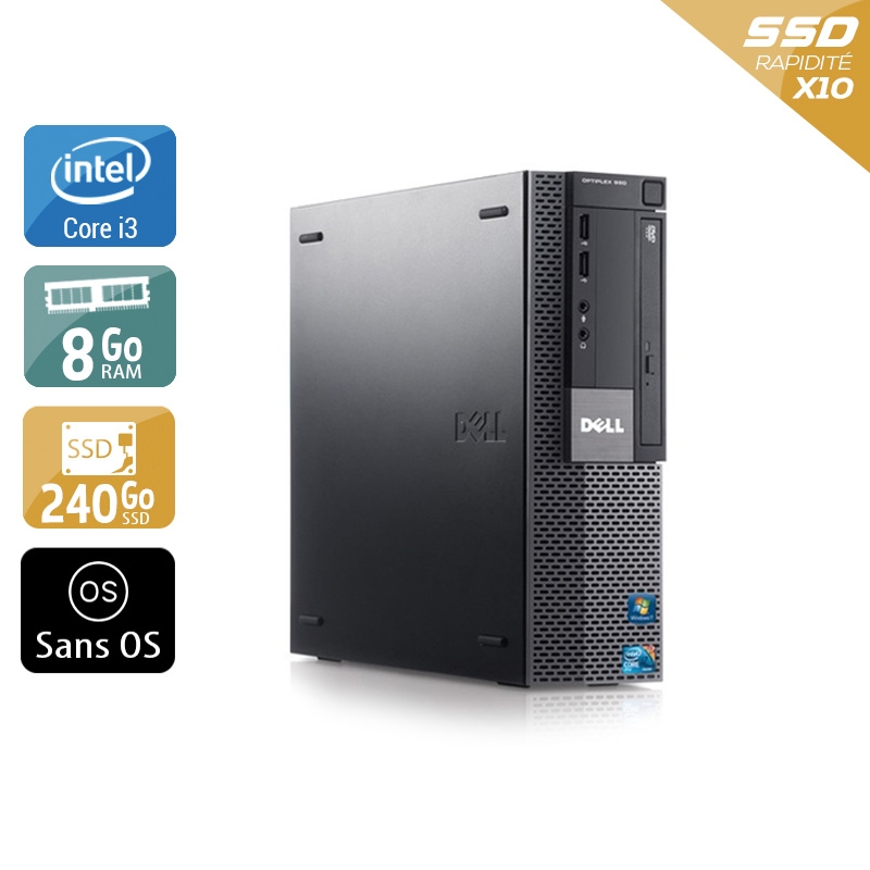 Dell Optiplex 980 SFF i3 8Go RAM 240Go SSD Sans OS