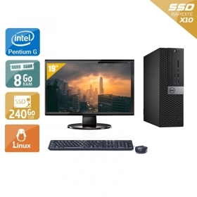 Dell Optiplex 7040 SFF Pentium G Dual Core Gen 6 avec Écran 19 pouces 8Go RAM 240Go SSD Linux