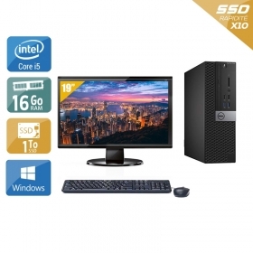 Dell Optiplex 7050 SFF i5 Gen 6 avec Écran 19 pouces 16Go RAM 1To SSD Windows 10