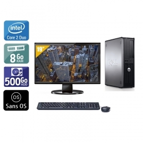 Dell Optiplex 760 Desktop Core 2 Duo avec Écran 19 pouces 8Go RAM 500Go HDD Sans OS