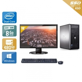 Dell Optiplex 760 Tower Dual Core avec Écran 19 pouces 8Go RAM 480Go SSD Windows 10