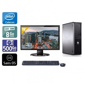 Dell Optiplex 780 Desktop Celeron Dual Core avec Écran 19 pouces 8Go RAM 500Go HDD Sans OS