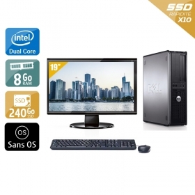Dell Optiplex 780 Desktop Dual Core avec Écran 19 pouces 8Go RAM 240Go SSD Sans OS