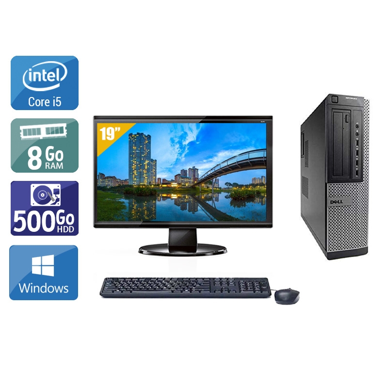 Dell Optiplex 790 Desktop i5 avec Écran 19 pouces 8Go RAM 500Go HDD Windows 10