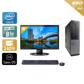 Dell Optiplex 790 Desktop i5 avec Écran 19 pouces 8Go RAM 240Go SSD Sans OS