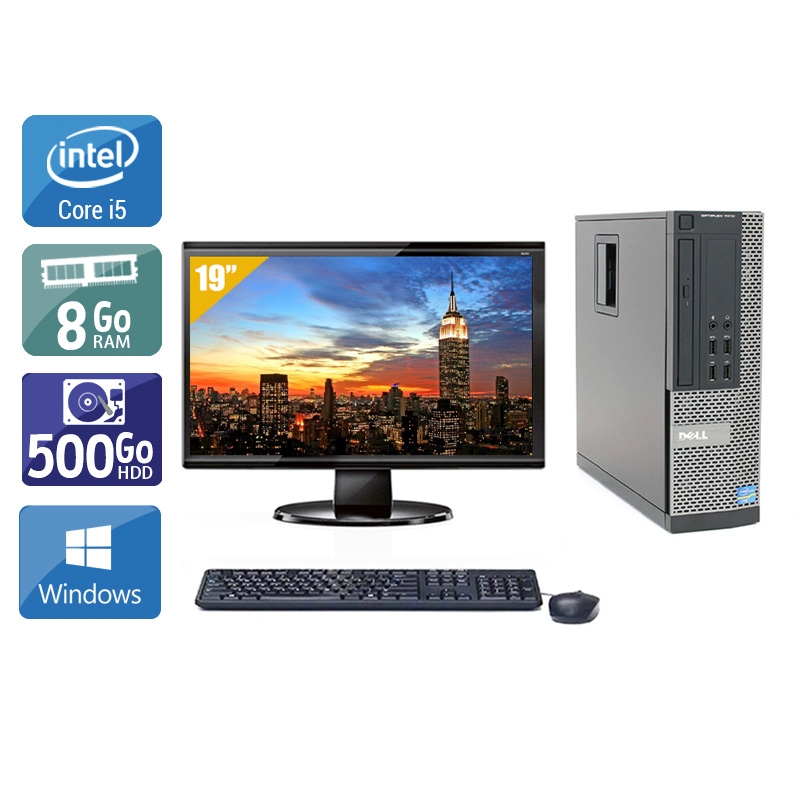 Dell Optiplex 790 SFF i5 avec Écran 19 pouces 8Go RAM 500Go HDD Windows 10