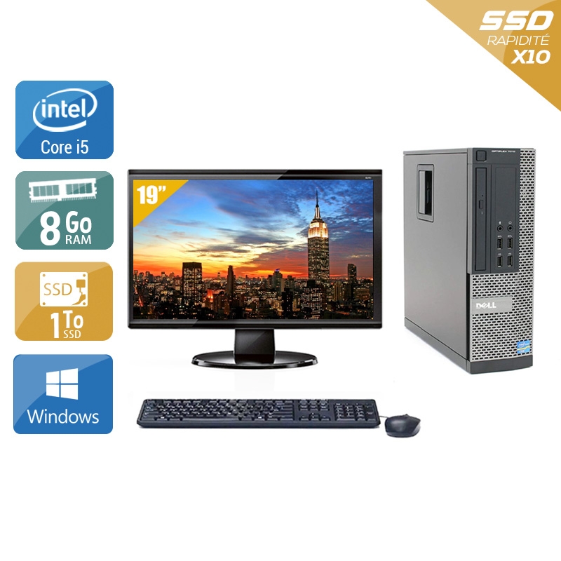 Dell Optiplex 790 SFF i5 + Écran - 19'' 8Go RAM 1To SSD Windows 10  État correctOccasion certifiée reconditionnée Bon état -  reconditionné disponible sur Kiatoo