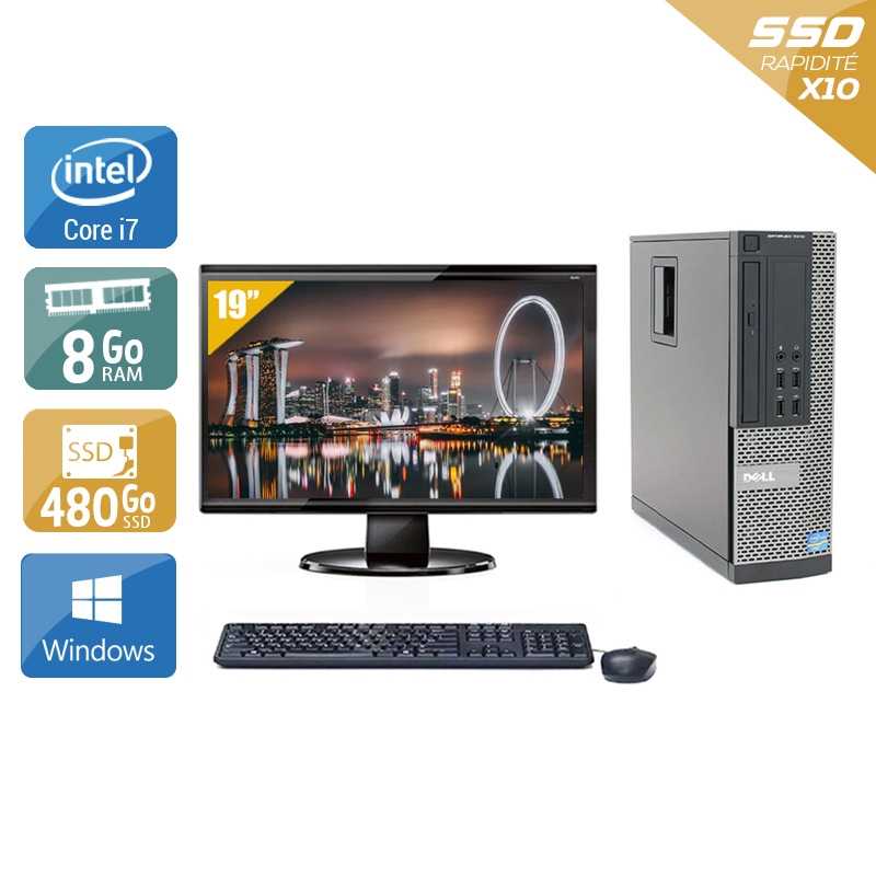 Dell Optiplex 9010 SFF i7 + Écran - 19'' 8Go RAM 480Go SSD Windows 10  Bon étatOccasion certifiée reconditionnée Bon état -  reconditionné disponible sur Kiatoo