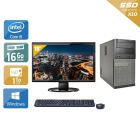 Dell Optiplex 9020 Tower i5 avec Écran 19 pouces 16Go RAM 1To SSD Windows 10