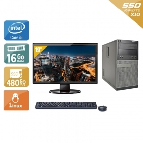 Dell Optiplex 9020 Tower i5 avec Écran 19 pouces 16Go RAM 480Go SSD Linux