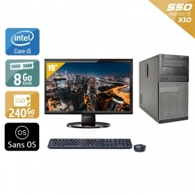 Dell Optiplex 9020 Tower i5 avec Écran 19 pouces 8Go RAM 240Go SSD Sans OS