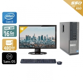 Dell Optiplex 9020 SFF i5 avec Écran 19 pouces 16Go RAM 480Go SSD Sans OS