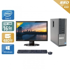Dell Optiplex 9020 SFF i7 avec Écran 19 pouces 16Go RAM 480Go SSD Windows 10