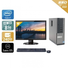 Dell Optiplex 9020 SFF i7 avec Écran 19 pouces 8Go RAM 240Go SSD Sans OS