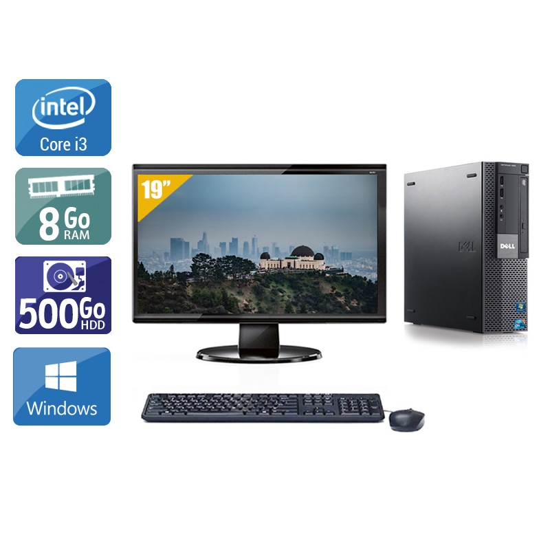 Dell Optiplex 980 SFF i3 avec Écran 19 pouces 8Go RAM 500Go HDD Windows 10