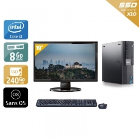 Dell Optiplex 980 SFF i3 avec Écran 19 pouces 8Go RAM 240Go SSD Sans OS