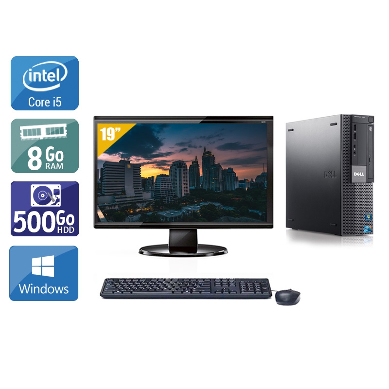 Dell Optiplex 980 SFF i5 avec Écran 19 pouces 8Go RAM 500Go HDD Windows 10