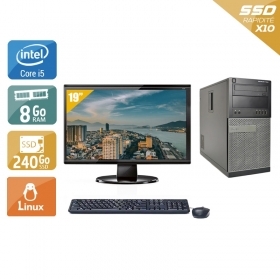 Dell Optiplex 990 Tower i5 avec Écran 19 pouces 8Go RAM 240Go SSD Linux