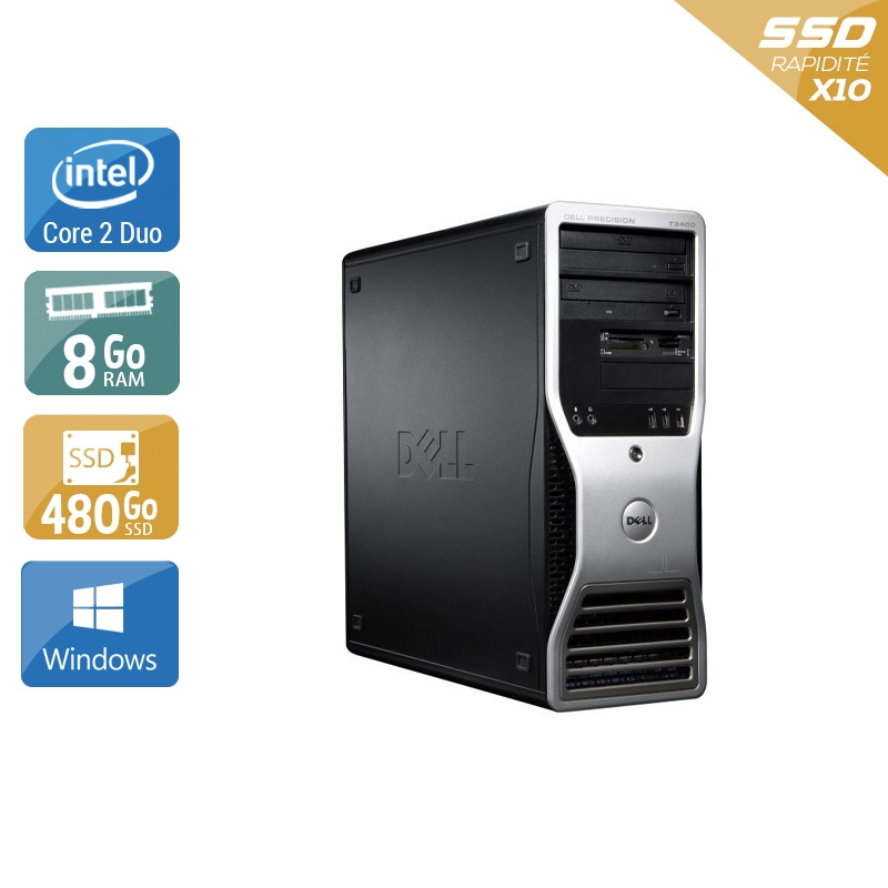 Dell Précision 390 Tower Core 2 Duo 8Go RAM 480Go SSD Windows 10