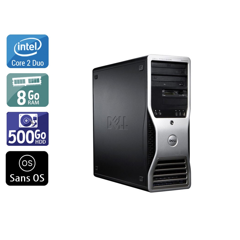 Dell Précision 390 Tower Core 2 Duo 8Go RAM 500Go HDD Sans OS