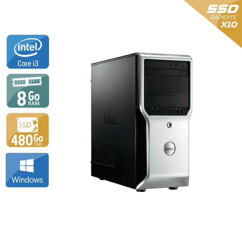 Dell Précision T1500 Tower i3 8Go RAM 480Go SSD Windows 10