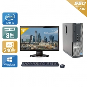 Dell Optiplex 9010 SFF i5 avec Écran 19 pouces 8Go RAM 240Go SSD Windows 10
