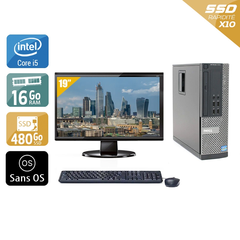 Dell Optiplex 9010 SFF i5 + Écran - 19'' 16Go RAM 480Go SSD Sans OS  Bon étatOccasion certifiée reconditionnée Bon état -  reconditionné disponible sur Kiatoo
