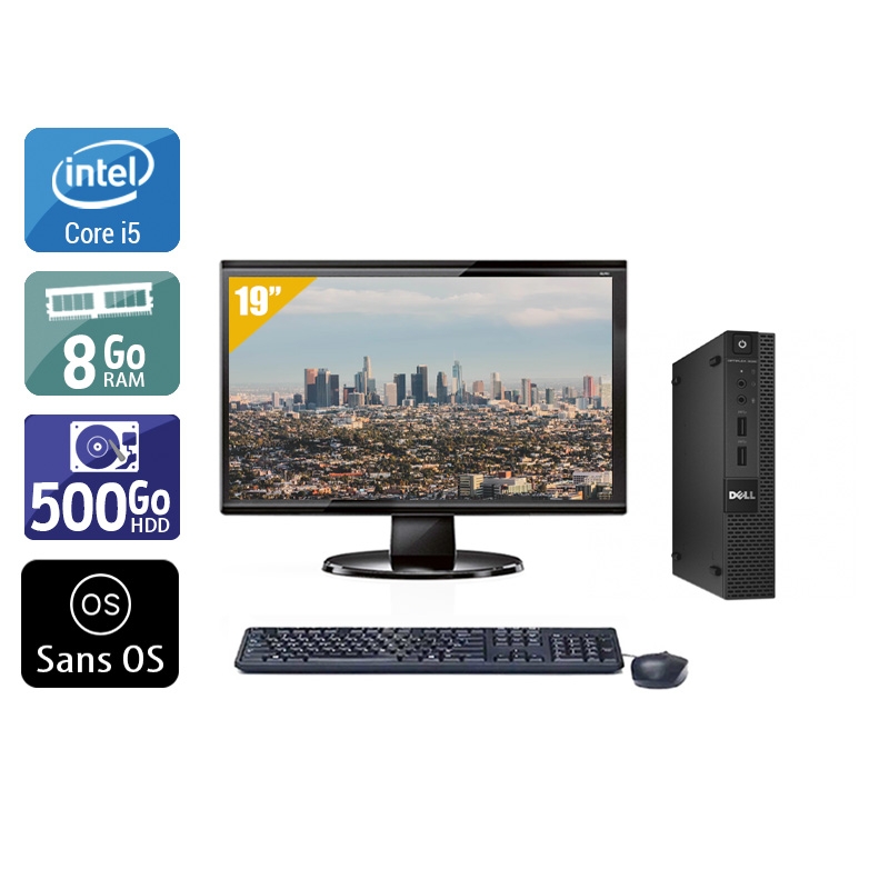 Dell Optiplex 9020M USDT i5 avec Écran 19 pouces 8Go RAM 500Go HDD Sans OS