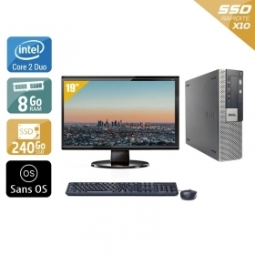 Dell Optiplex 960 SFF Core 2 Duo avec Écran 19 pouces 8Go RAM 240Go SSD Sans OS