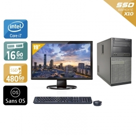Dell Optiplex 990 Tower i7 avec Écran 19 pouces 16Go RAM 480Go SSD Sans OS